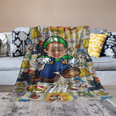 Lofaris Personalized Photo Cute Green Pipeman Monster Blanket