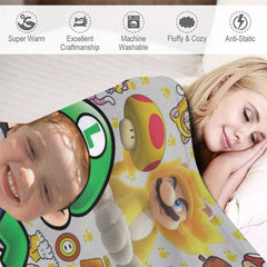 Lofaris Personalized Photo Cute Green Pipeman Monster Blanket