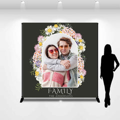 Lofaris Personalized Photo Floral Green Family Party Backdrop