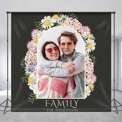 Lofaris Personalized Photo Floral Green Family Party Backdrop