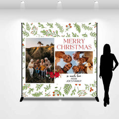 Lofaris Personalized Photo Leaves Cherry Christmas Backdrop