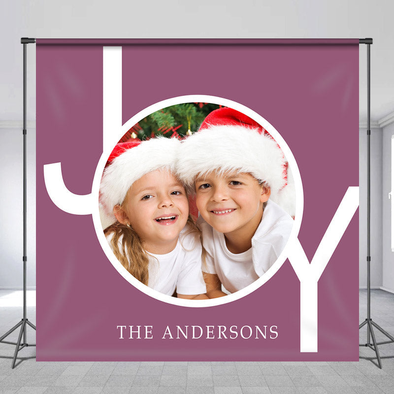 Lofaris Personalized Photo Letter Name Purple Christmas Backdrop