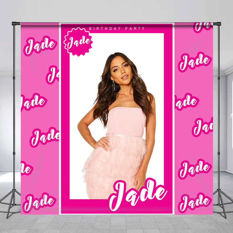 Lofaris Personalized Photo Pink Birthday Backdrop For Girls