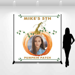 Lofaris Personalized Photo Pumpkin Patch 5Th Birthday Backdrop