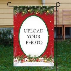 Lofaris Personalized Photo Red Christmas Party Garden Flag