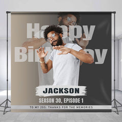 Lofaris Personalized Photo Simple Man Birthday Backdrop