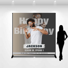 Lofaris Personalized Photo Simple Man Birthday Backdrop