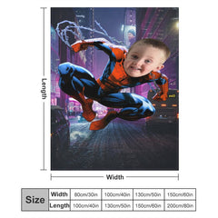 Lofaris Personalized Photo Swing Hero Night City Blanket