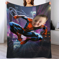 Lofaris Personalized Photo Swing Hero Night City Blanket