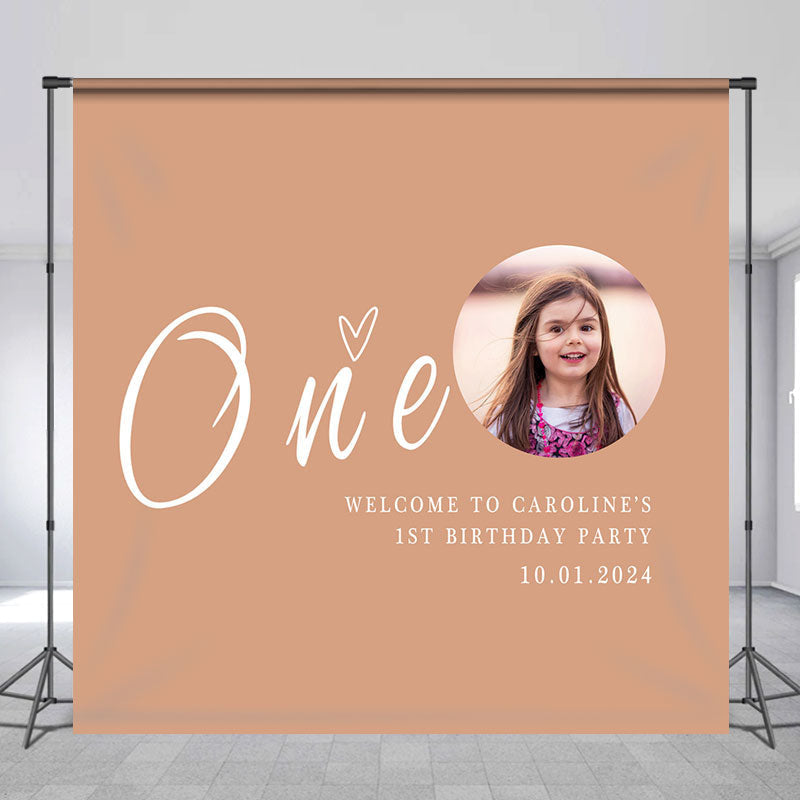 Lofaris Personalized Photo Welcome 1st Birthday Backdrop