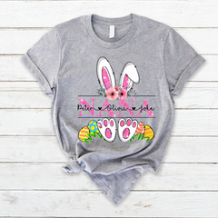 Lofaris Personalized Pink Bunny Nana Kids Easter T-Shirt