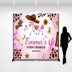 Lofaris Personalized Pink Cowgirl 1St Birthday Backdrop