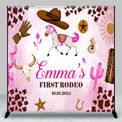 Lofaris Personalized Pink Cowgirl 1St Birthday Backdrop