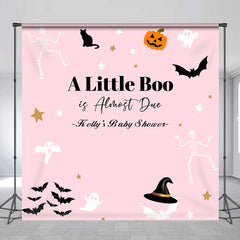 Lofaris Personalized Pink Halloween Baby Shower Backdrop