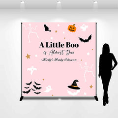 Lofaris Personalized Pink Halloween Baby Shower Backdrop