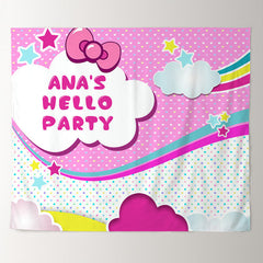 Lofaris Personalized Pink kitten Kid Birthday Party Banner