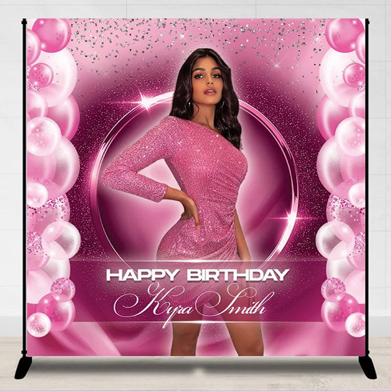 Lofaris Personalized Pink Ring Birthday Backdrop With Photo