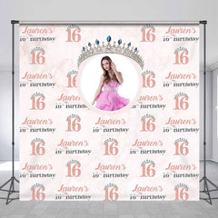 Lofaris Personalized Princess Pink 16th Birthday Backdrop