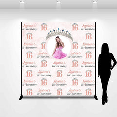 Lofaris Personalized Princess Pink 16th Birthday Backdrop