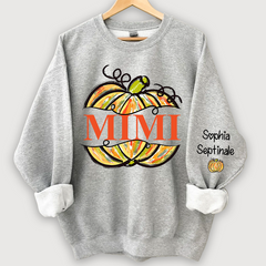 Lofaris Personalized Pumpkin Painted Mimi Fall Sweatshirt