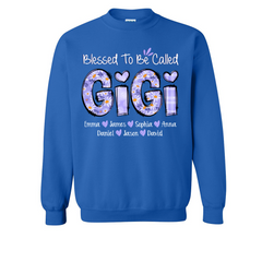 Lofaris Personalized Purple Floral Blessed Gigi Sweatshirt