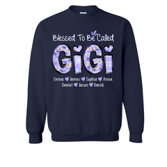 Lofaris Personalized Purple Floral Blessed Gigi Sweatshirt