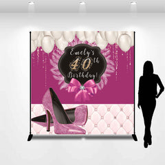 Lofaris Personalized Purple High Heel 40Th Birthday Backdrop