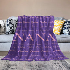 Lofaris Personalized Purple Step And Repeat Nana Blanket