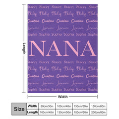 Lofaris Personalized Purple Step And Repeat Nana Blanket