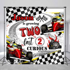 Lofaris Personalized Racing Car 2nd Birthday Backdrop For Boy