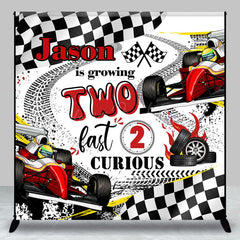 Lofaris Personalized Racing Car 2nd Birthday Backdrop For Boy