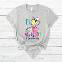 Lofaris Personalized Rainbow Color Love Easter Eggs T-Shirt