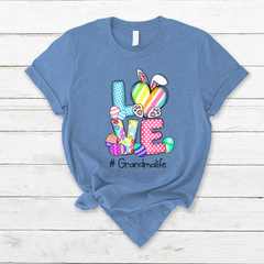 Lofaris Personalized Rainbow Color Love Easter Eggs T-Shirt