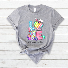 Lofaris Personalized Rainbow Color Love Easter Eggs T-Shirt