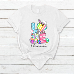 Lofaris Personalized Rainbow Color Love Easter Eggs T-Shirt