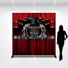 Lofaris Personalized Red Black Senior Prom 2K24 Theme Backdrop