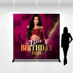 Lofaris Personalized Red Bokeh Chic Girls Birthday Backdrop