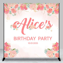 Lofaris Personalized Red Flowers Backdrop For Birthday Party