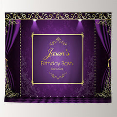 Lofaris Personalized Royal Elegant Purple Birthday Backdrop