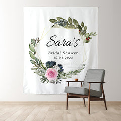 Lofaris Personalized Rustic Flower Geometric Wedding Backdrop