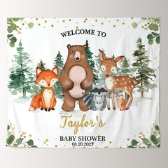 Lofaris Personalized Safari Animals Baby Shower Backdrop