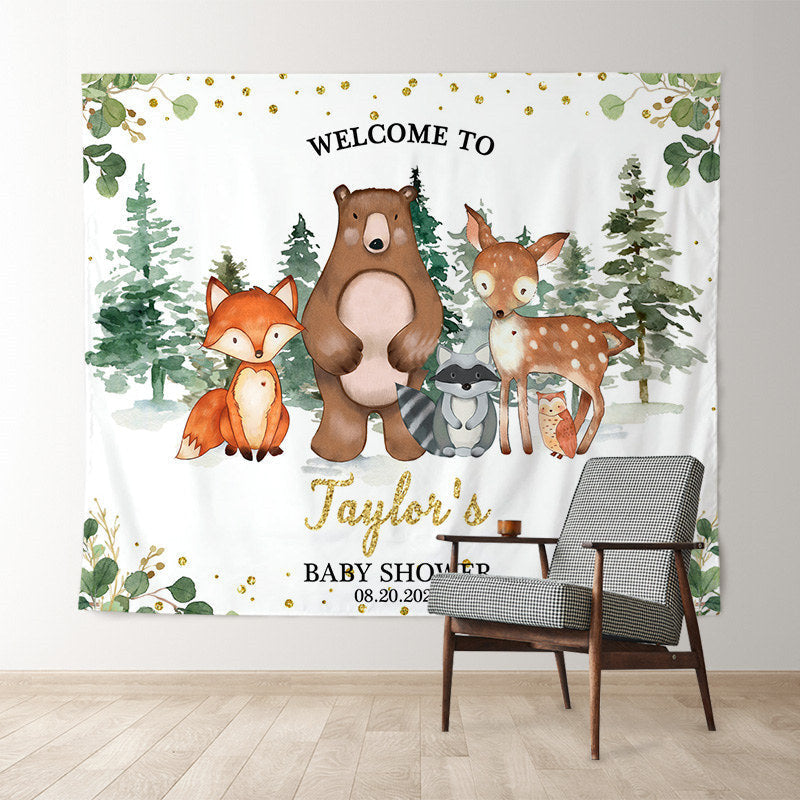 Lofaris Personalized Safari Animals Baby Shower Backdrop