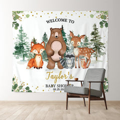 Lofaris Personalized Safari Animals Baby Shower Backdrop