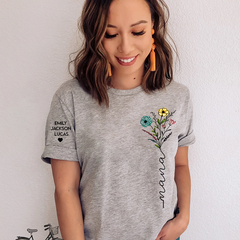 Lofaris Personalized Scrawl Nana Flower Mothers day T-Shirt