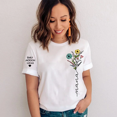 Lofaris Personalized Scrawl Nana Flower Mothers day T-Shirt