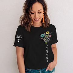 Lofaris Personalized Scrawl Nana Flower Mothers day T-Shirt