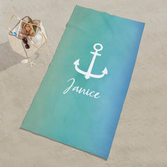 Lofaris Personalized Seaside Watch Summer Beach Towel With Name