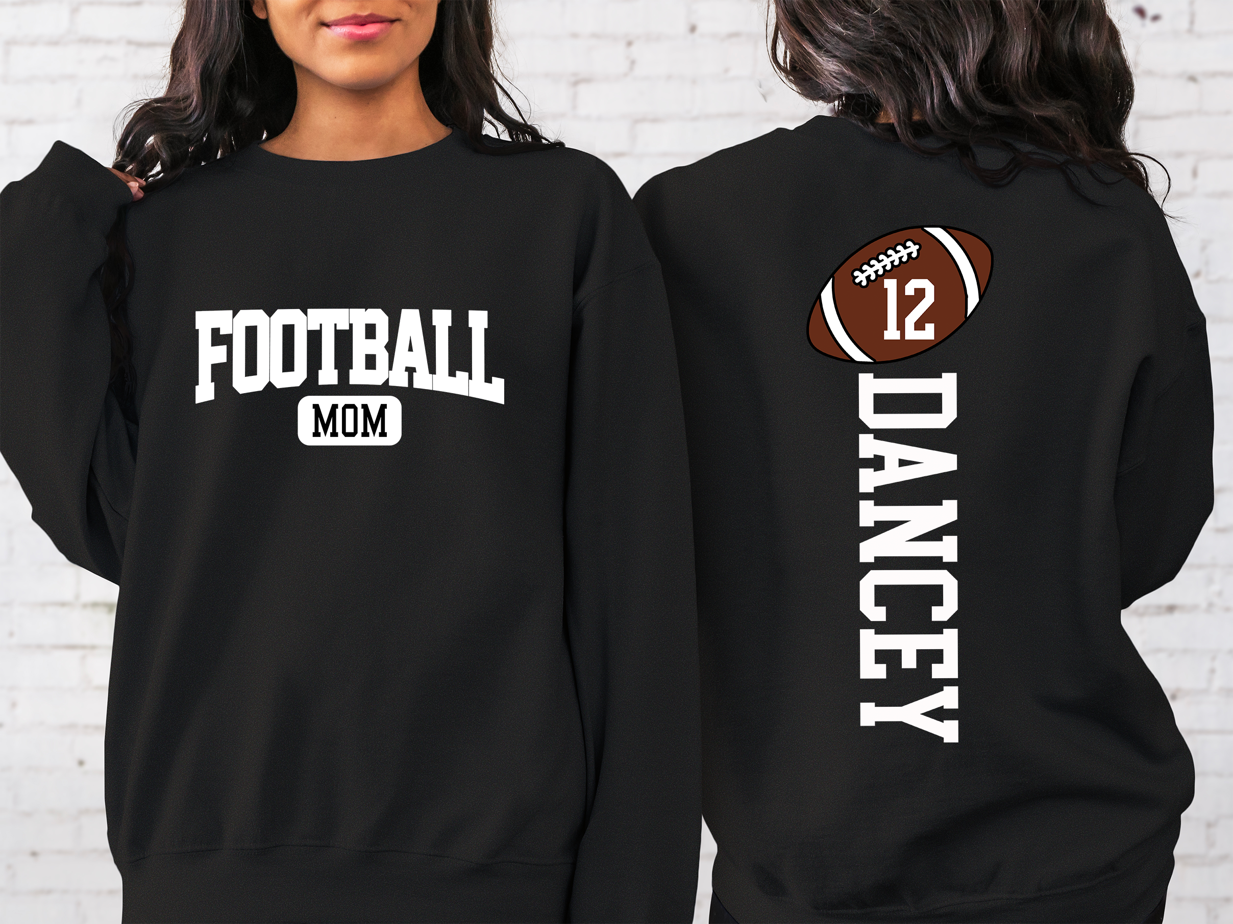 Lofaris Personalized Senior Football Mom Number Sweatshirt