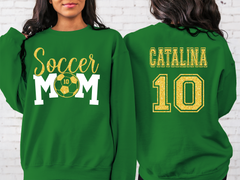 Lofaris Personalized Soccer Mom With Kid Name Sweatshirt