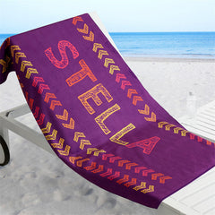 Lofaris Personalized Stencil Name Or Text Summer Beach Towel